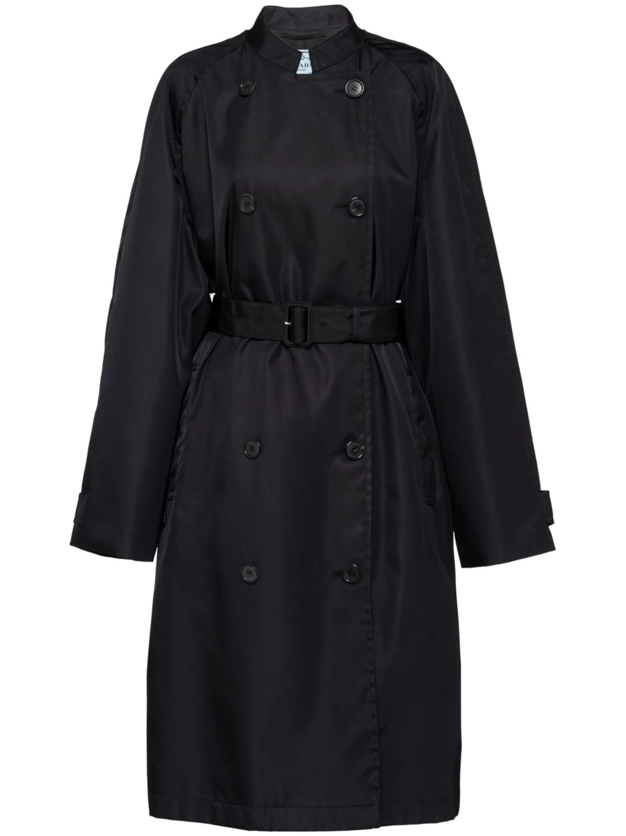 

Двубортный плащ Re-Nylon Prada, черный