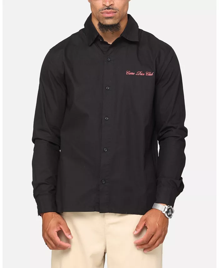 

Мужская рубашка с длинным рукавом Dice Club на пуговицах Carre, черный