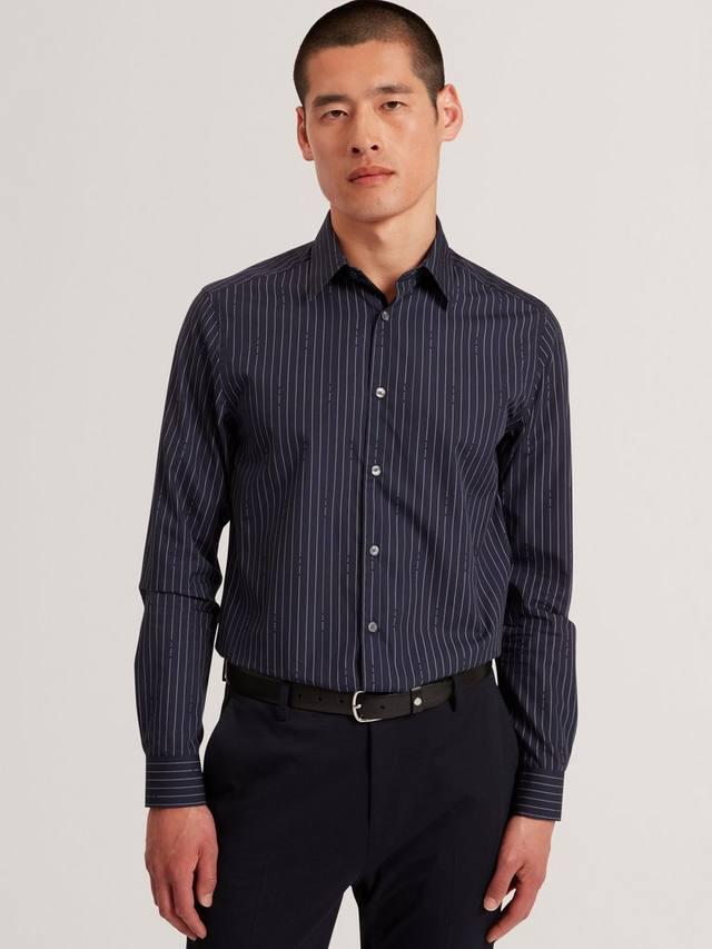 

Футболка Hangent с длинными рукавами в полоску Ted Baker, Navy