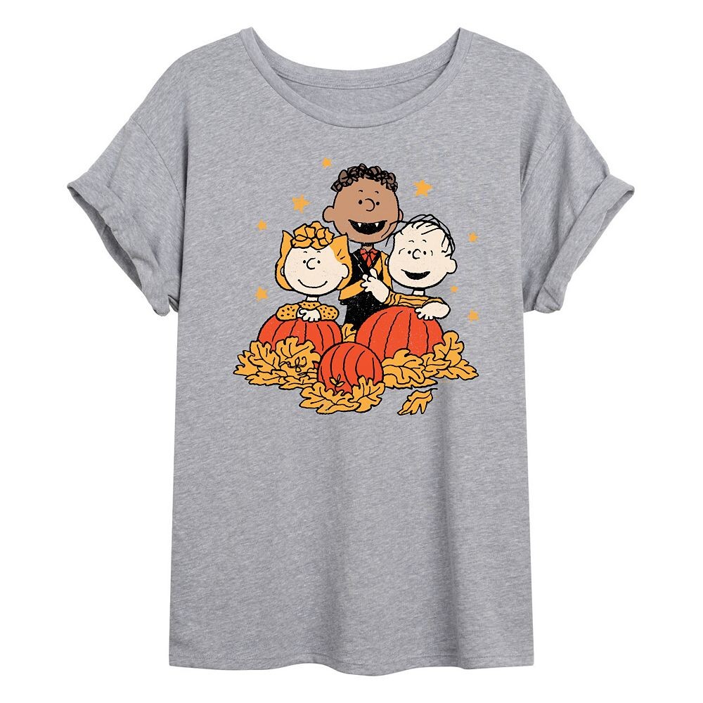 

Струящаяся футболка Juniors' Peanuts Pumpkin Trio Licensed Character, серый