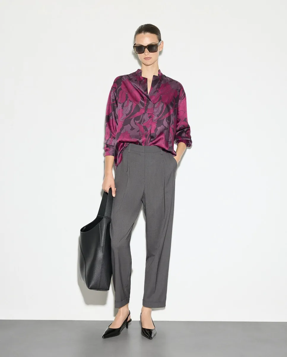 

Женские брюки со складкой и отворотом внизу Woman El Corte Inglés, антрацитовый