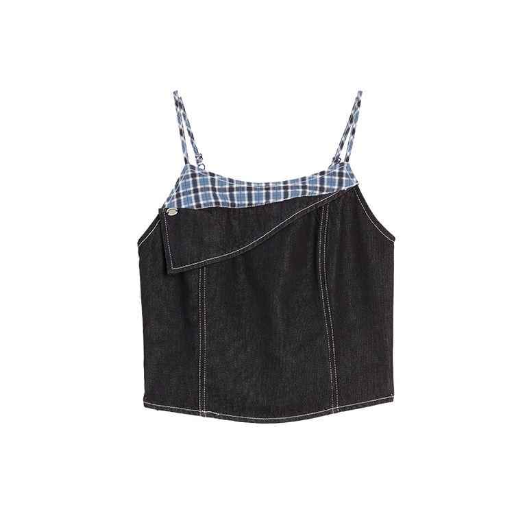 

ELLE Топ-майка женская Denim Blue без воротника Moderate Others