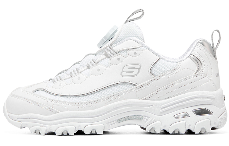 

Низкие амортизирующие детские кроссовки для повседневной носки Skechers, белый/серебряный