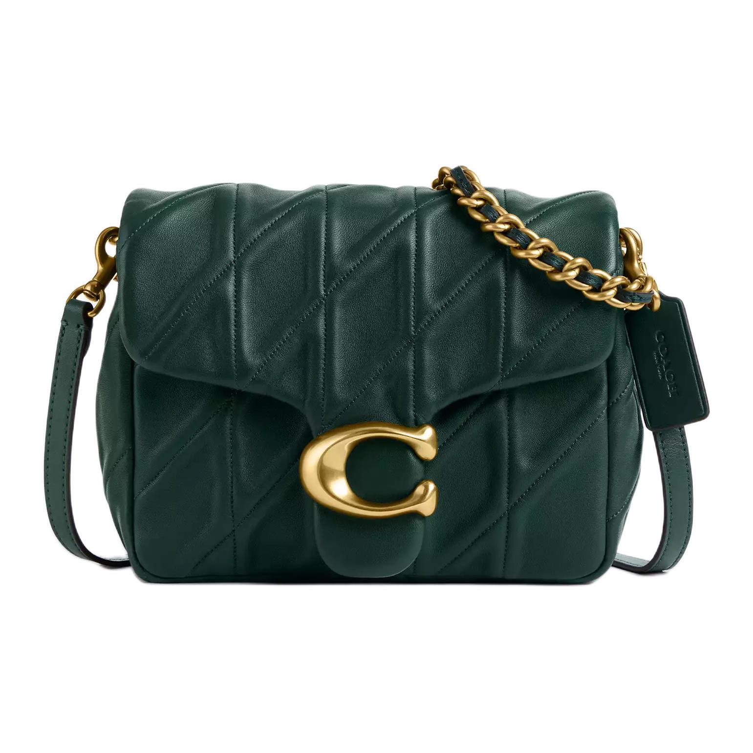 

COACH Сумка через плечо из кожи полосатой наппы, маленькая женская, лесного зеленого цвета