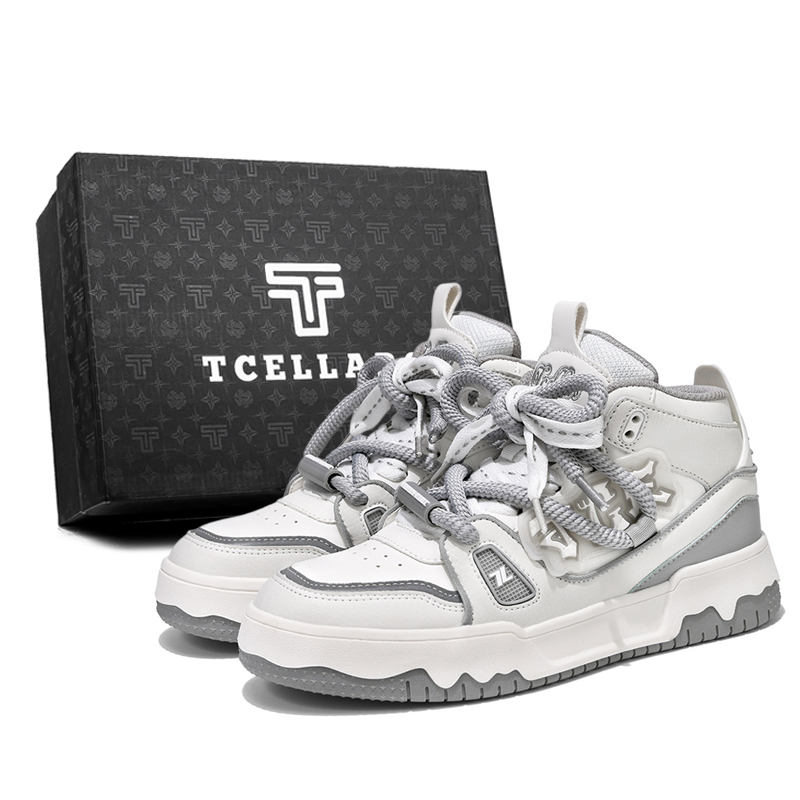 

Кроссовки для скейтбординга High Top Unisex Exclusive Box TCELLARS, vintage белый[comes with full-length air cushion]