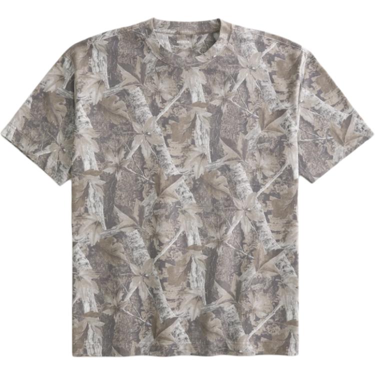 

Hollister/ Футболка мужская серая с круглым вырезом утолщенная прямая посадка, Серый, Hollister/ Футболка мужская серая с круглым вырезом утолщенная прямая посадка