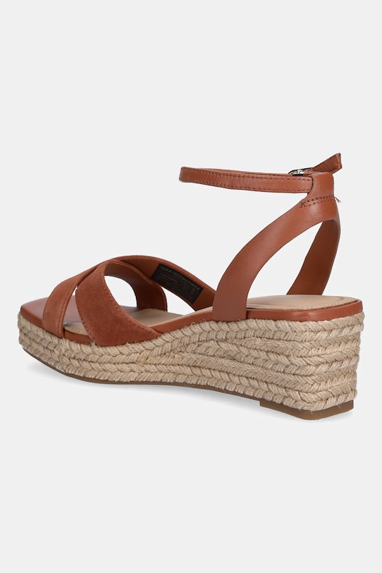 Кожаные сандалии LEATHER & SUEDE MID WEDGE ESPAD Tommy Hilfiger, коричневый — фото 3