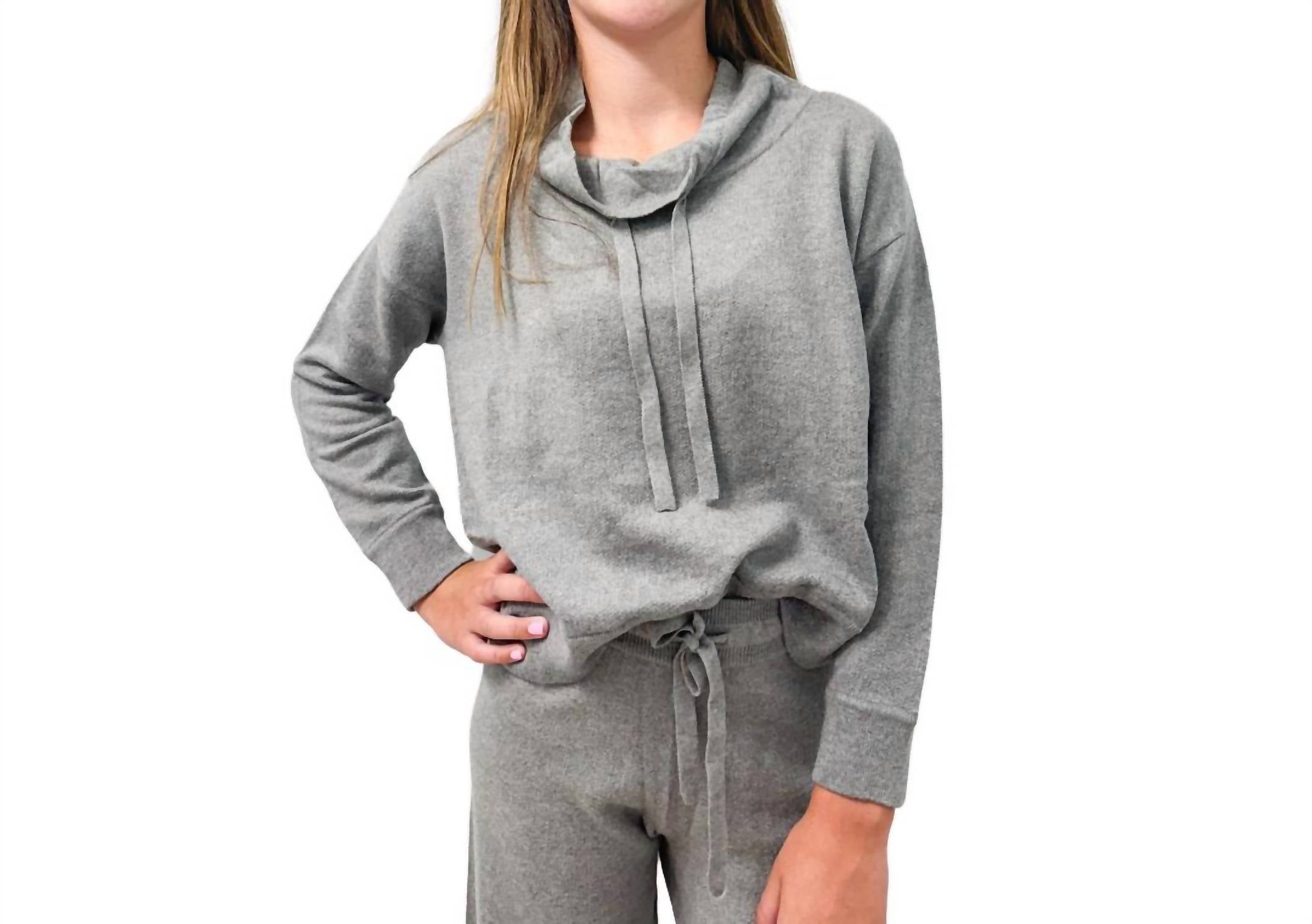 

Свитер с воротником-хомут из махровой ткани цвета Anchor Claudia Nichole