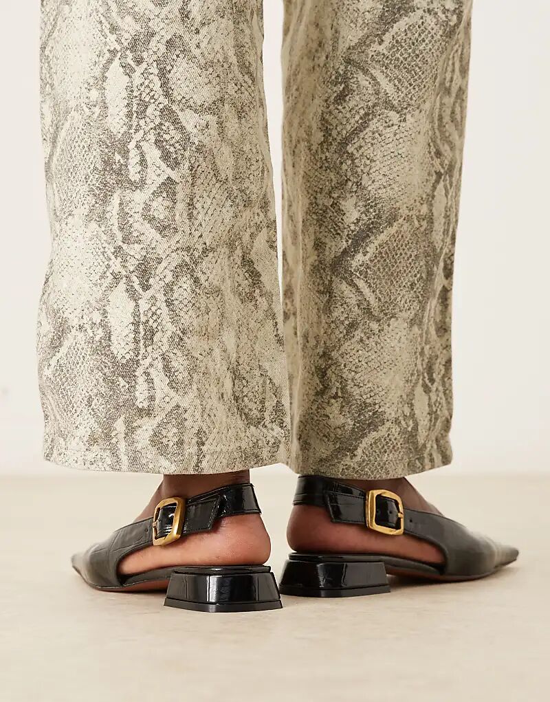 Черные балетки Loretta с открытым носком и открытой пяткой от ASOS DESIGN — фото 4