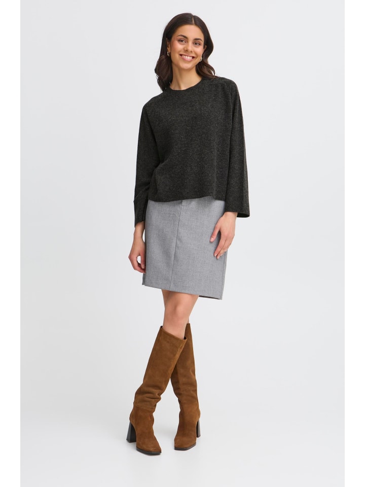 

Fransa FRNOAH Свободный вязаный свитер, цвет угольно-серый меланж