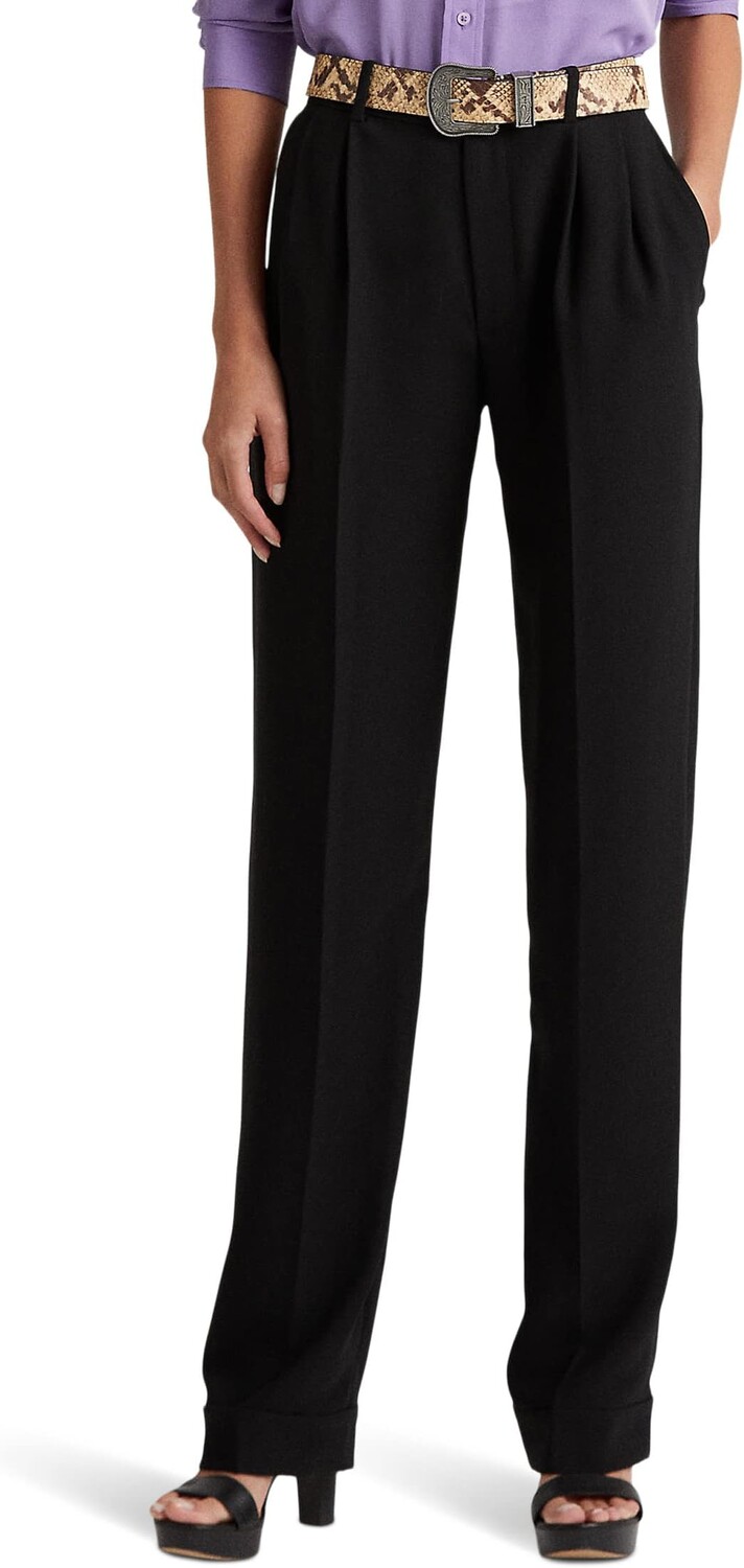 

Брюки из крепа Сабле Petite со складками LAUREN Ralph Lauren, черный