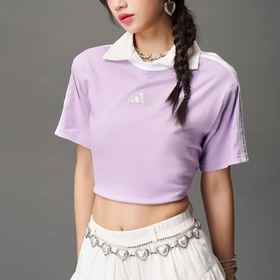 Футболка Boyfriend SS25 женская Adidas, фиолетовый — фото 4