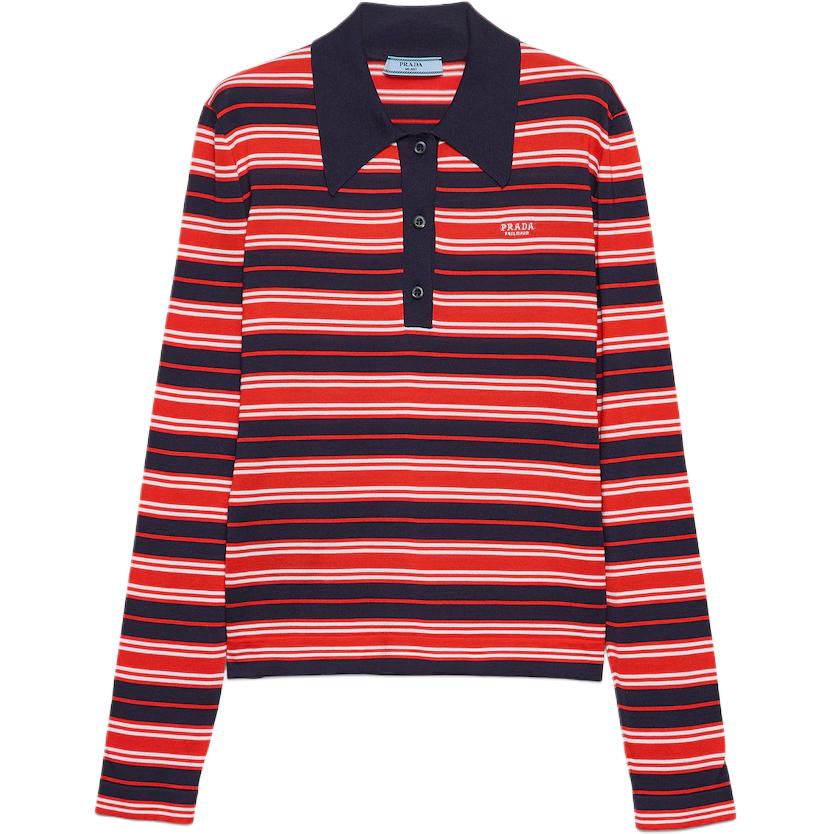 

PRADA Коллекция женской одежды SS25 Весна-Лето Пола рубашка Women's Red