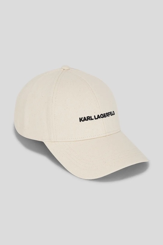 

Хлопковая кепка с козырьком Karl Lagerfeld, бежевый