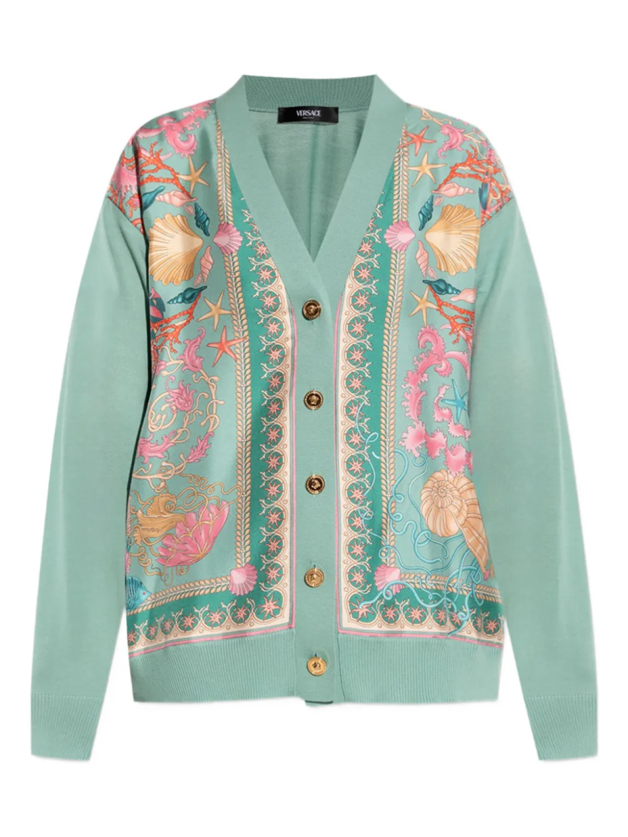

Вышитый кардиган Versace, зеленый