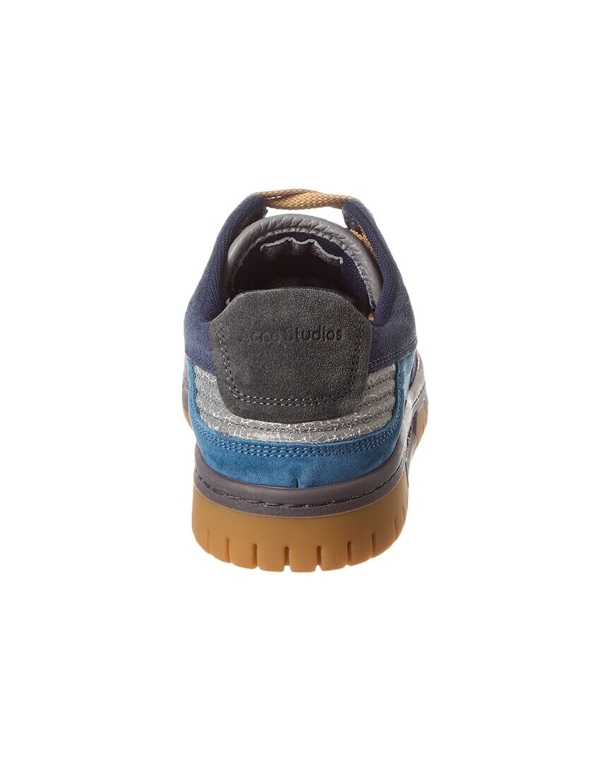 Низкие кроссовки Acne Studios из кожи и замши Fuzzy, синий — фото 2