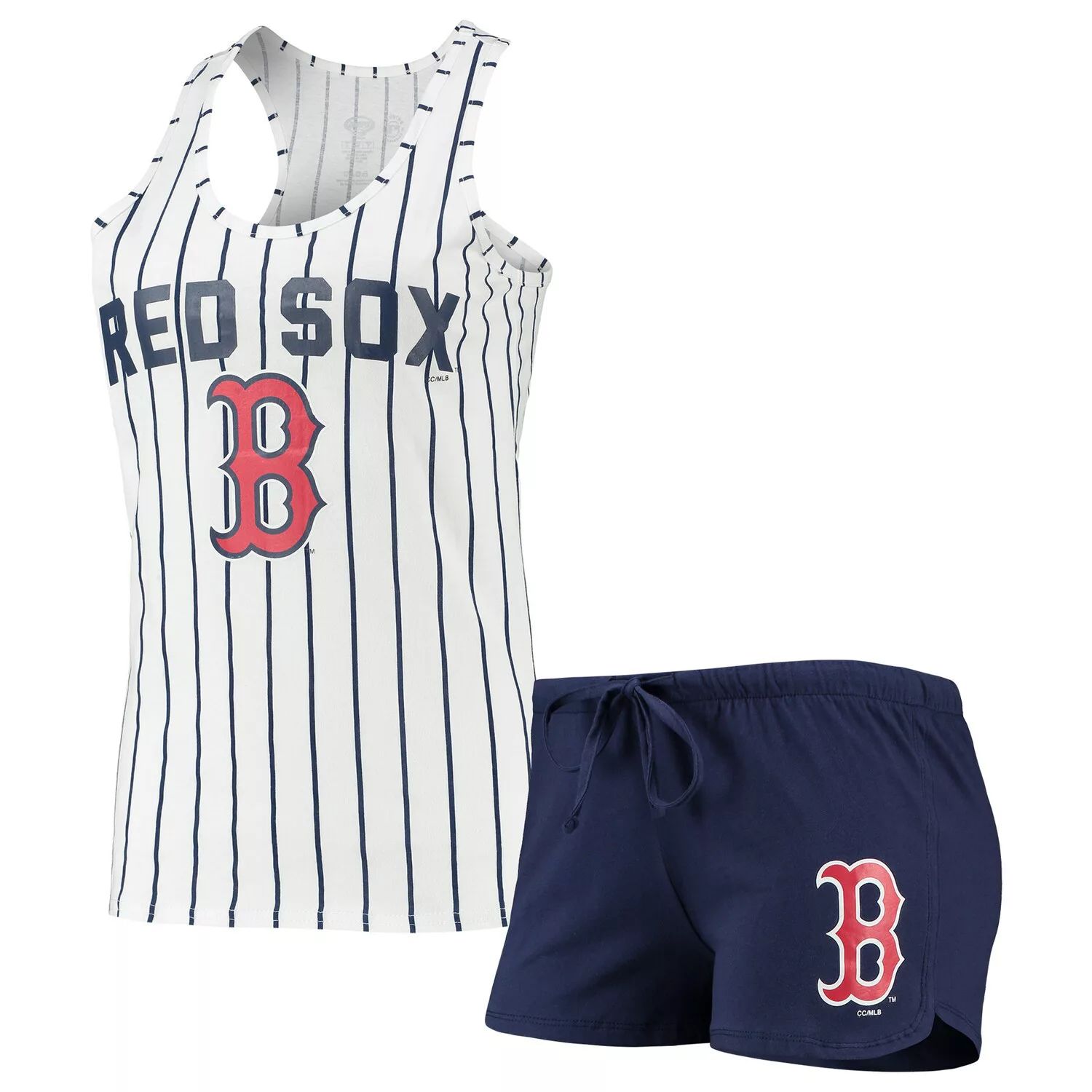 

Женский спортивный комплект темно-синего/белого цвета Boston Red Sox Vigor Racerback с майкой и шортами для сна