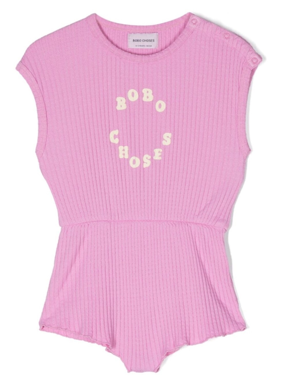 

Bobo Choses ромпер в рубчик с логотипом, розовый