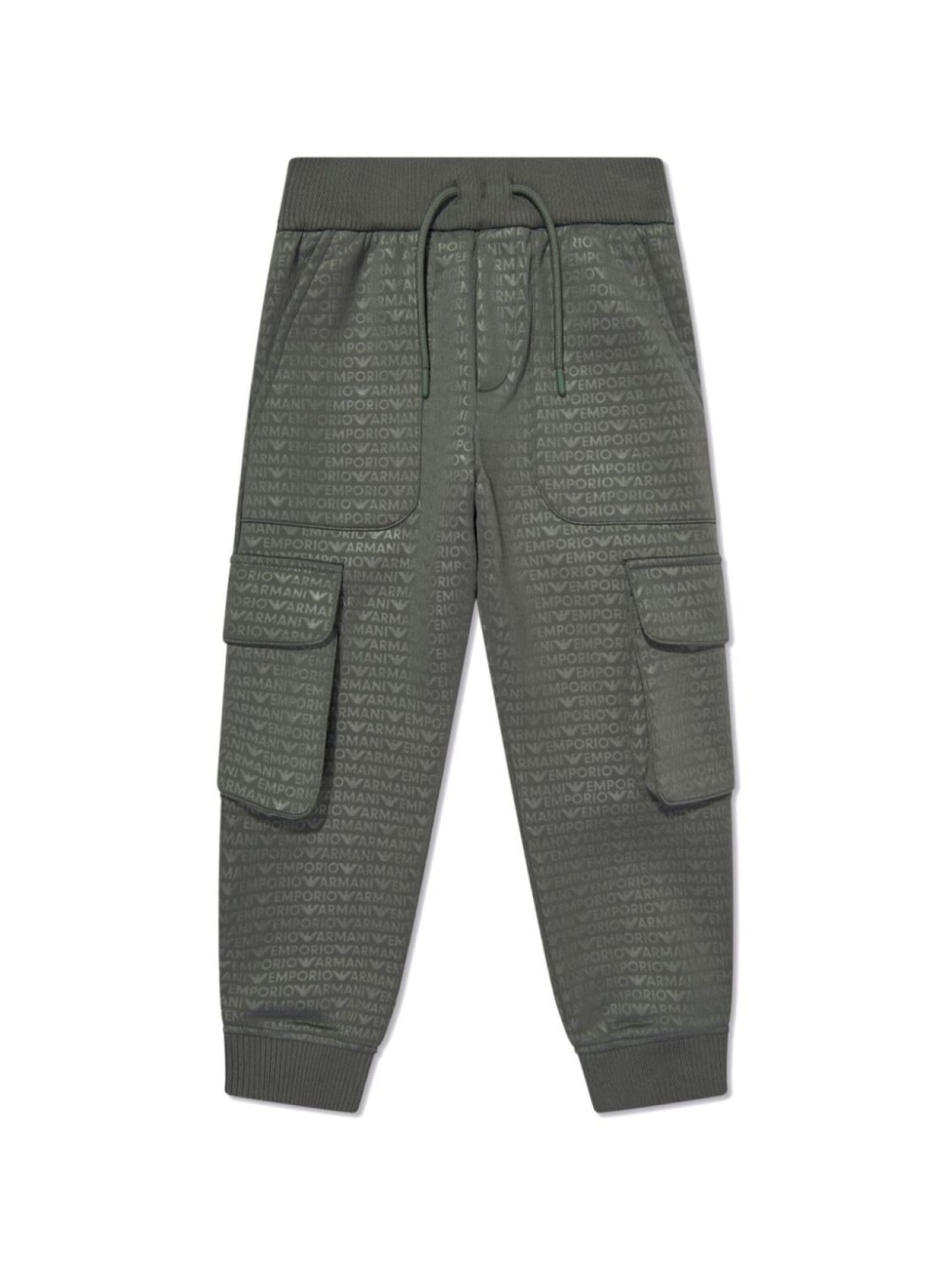 

Emporio Armani Kids спортивные брюки карго с принтом логотипа по всей поверхности, зеленый