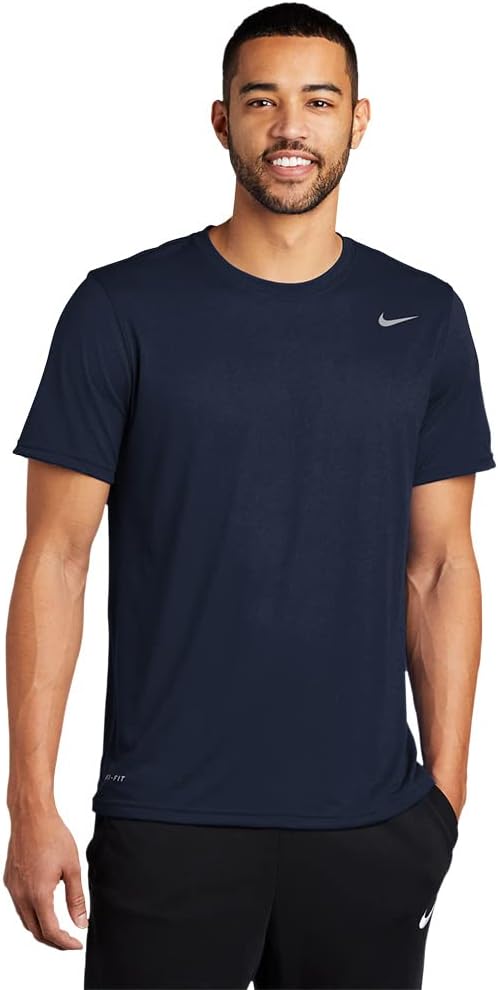 

Мужская тренировочная футболка Nike Dri-Fit с коротким рукавом, Navy, Синий, Мужская тренировочная футболка Nike Dri-Fit с коротким рукавом, Navy