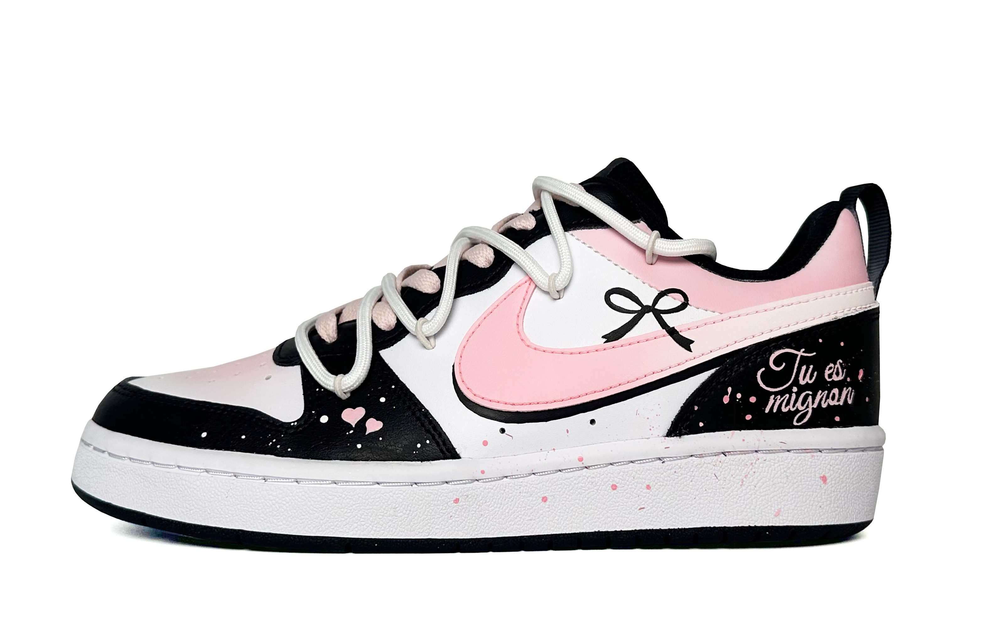 

Кроссовки Nike Court Borough Skateboard Shoes Women's Low-Top Pink, черный/розовый