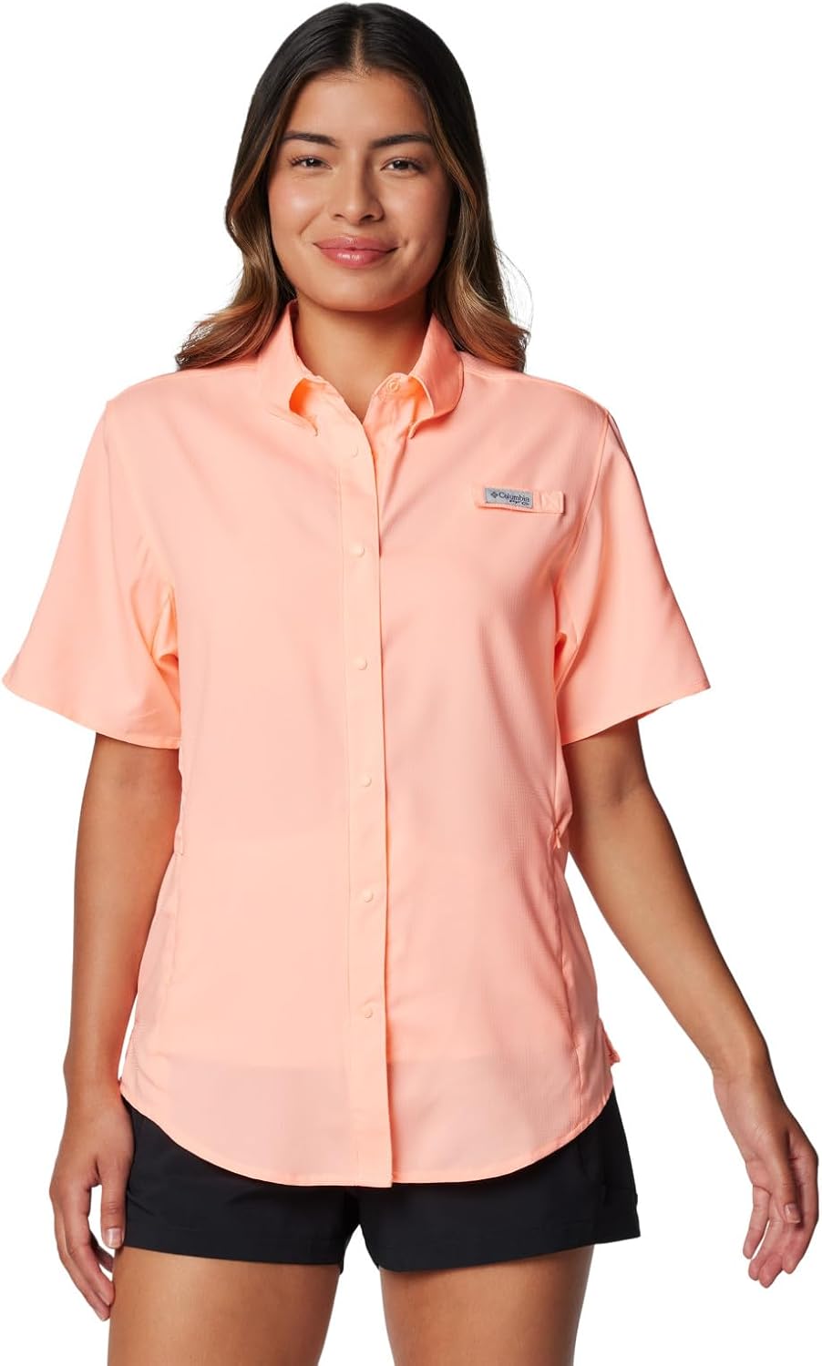 

Columbia Women's PFG Tamiami II рубашка с коротким рукавом, Tiki Pink