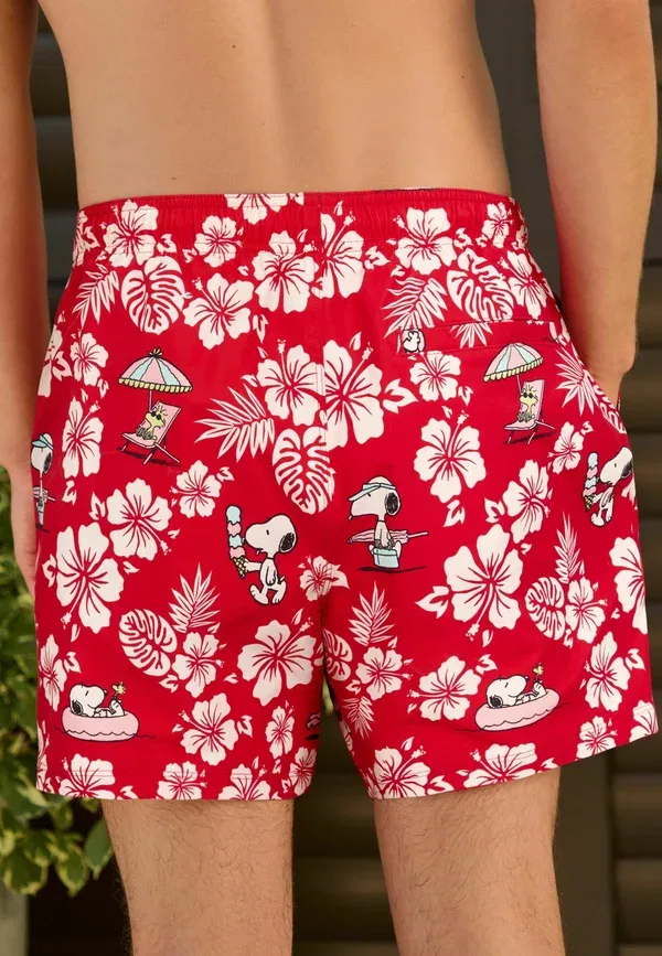 Плавки Next, Regular fit snoopy floral print 5 inch swim shorts, красные — фото 3