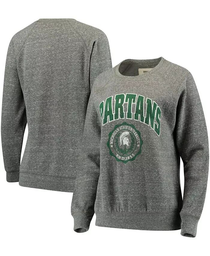 

Женский серый свитшот Knobi в винтажном стиле Michigan State Spartans Edith Pressbox