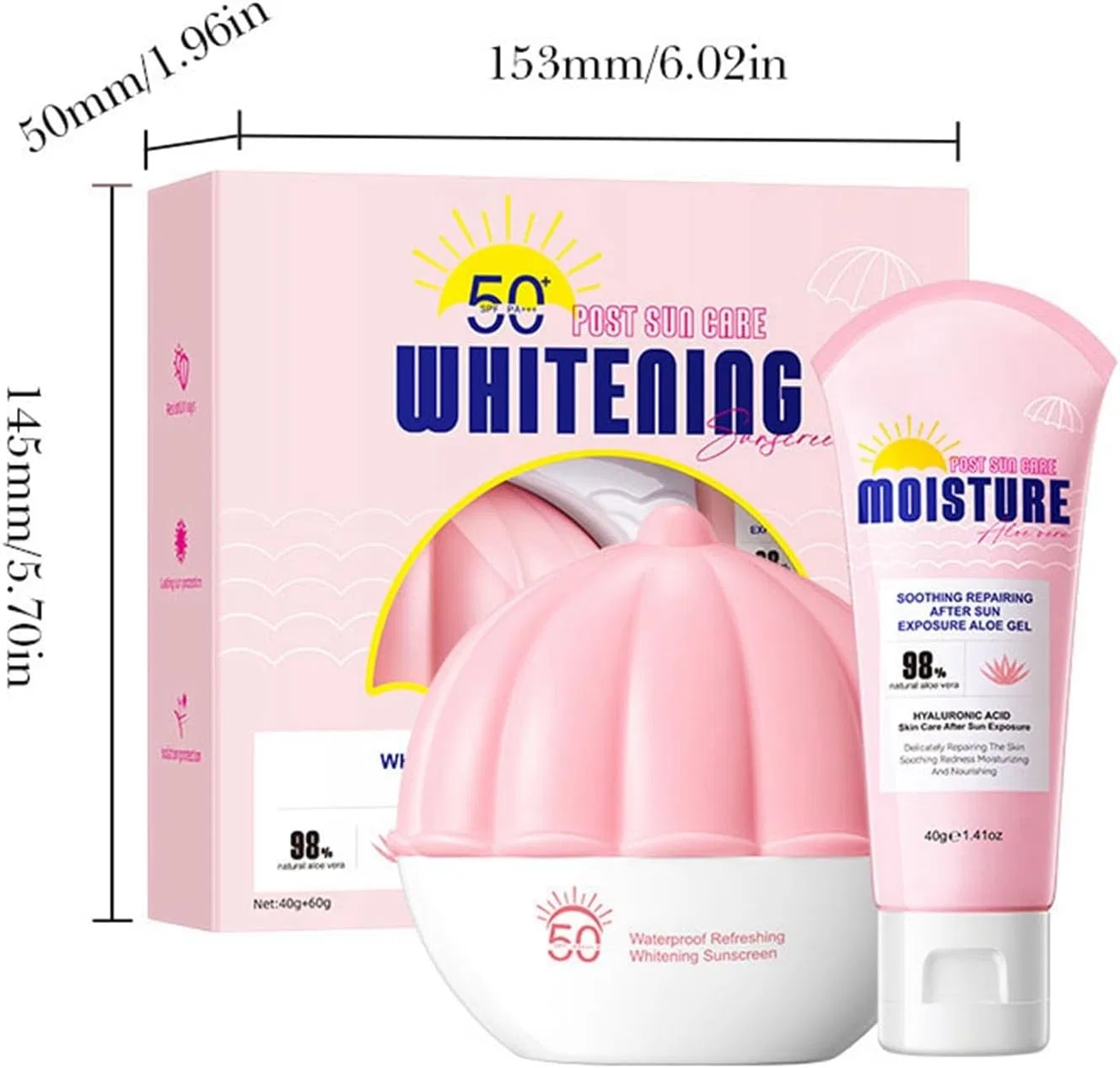 Солнцезащитный гель-крем Sun Effects с отбеливающим эффектом, Generic, 150 г, розовый — фото 3