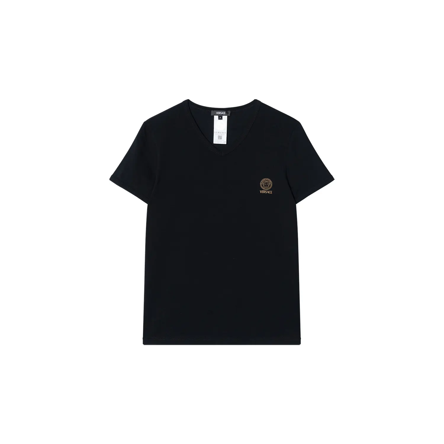 

Футболка с коротким рукавом и V-образным вырезом VERSACE, черный