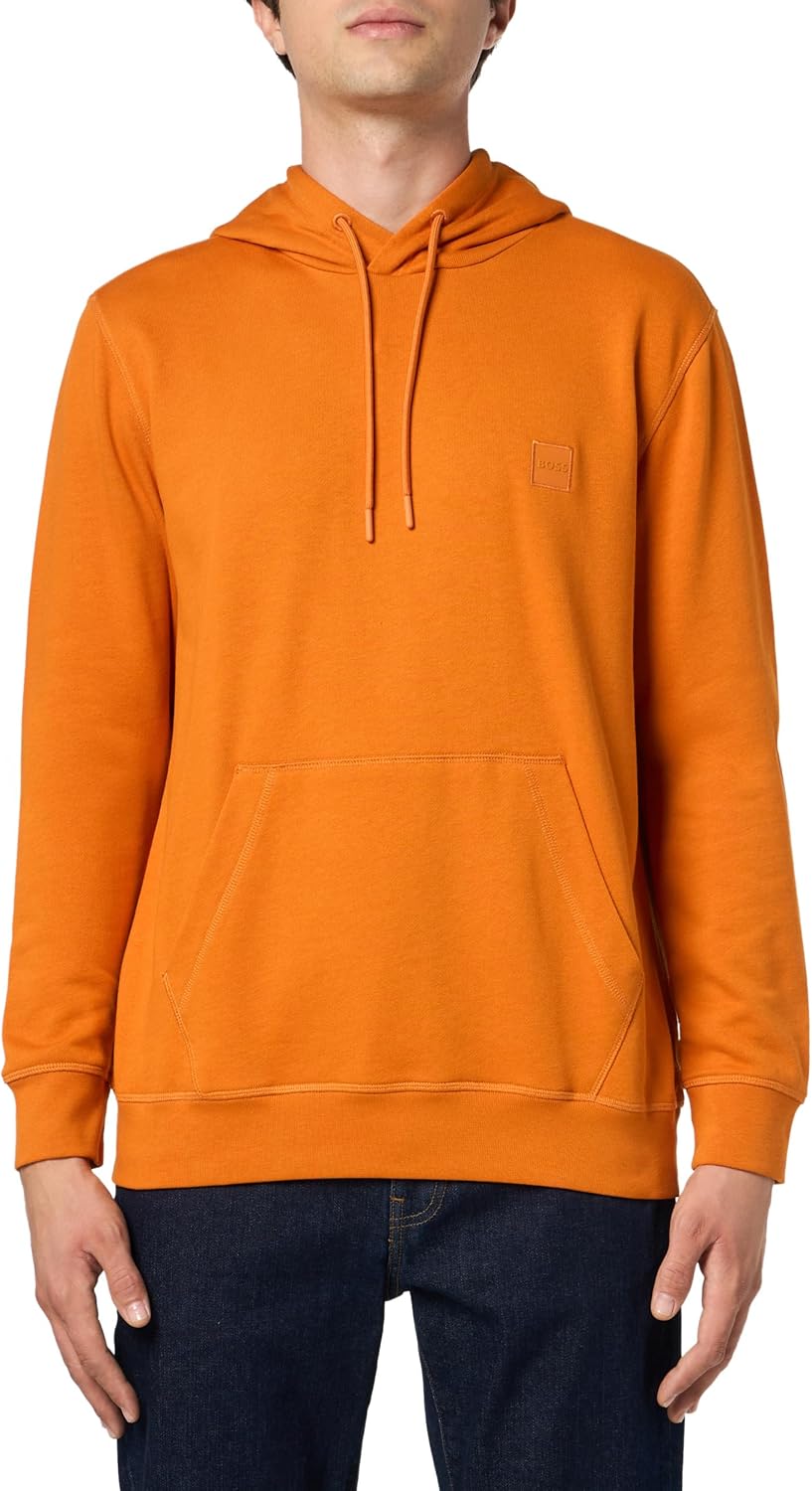 

Толстовка с капюшоном BOSS, мужская, с логотипом-аппликацией, из френч-терри, хлопок, Sunshine