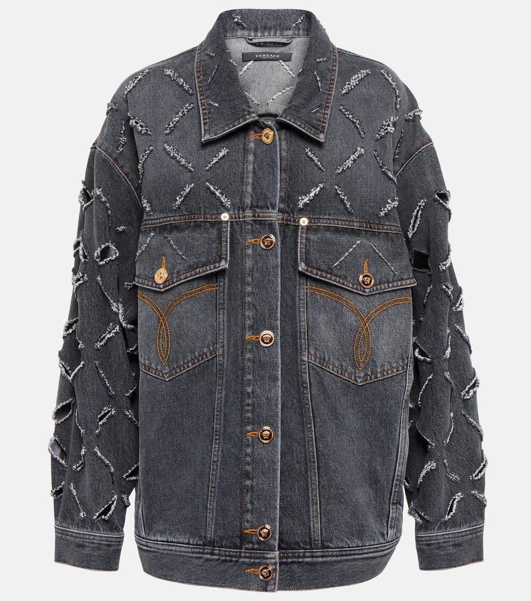 

Джинсовая куртка с потертостями Versace, Deep Grey