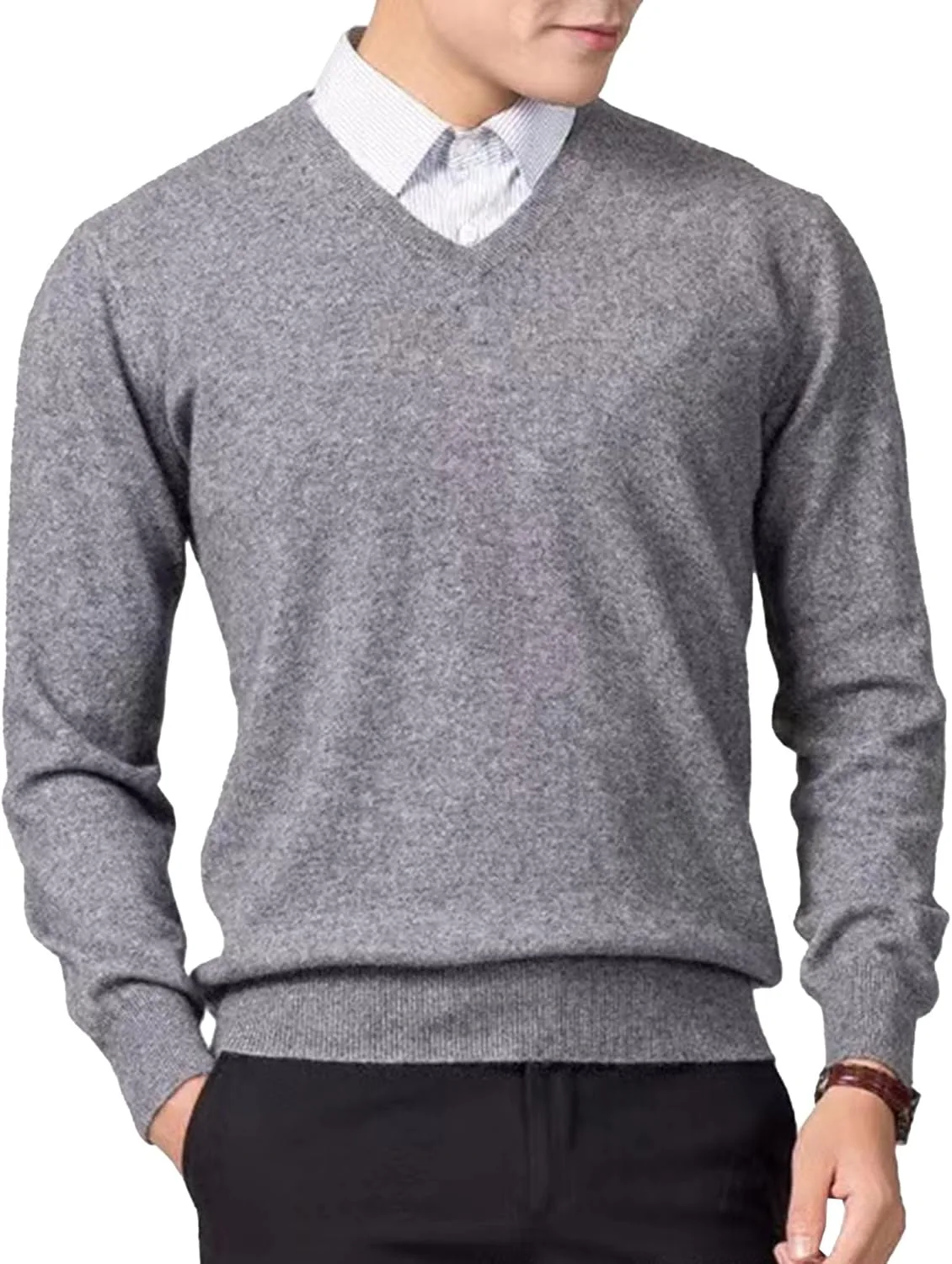 

Мужской свитер V-образным вырезом Slim Fit