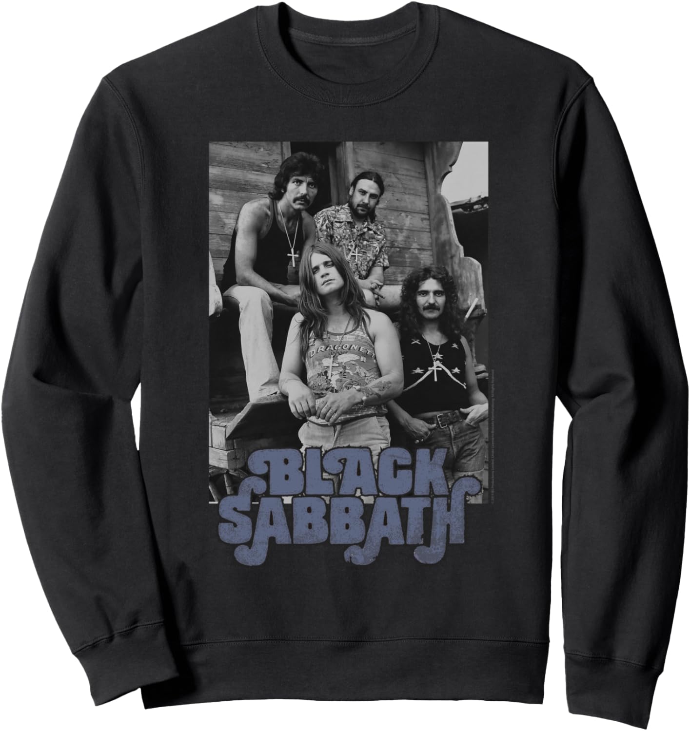 

Официальная черно-белая толстовка с фотографией группы Black Sabbath, черная, Черный, Официальная черно-белая толстовка с фотографией группы Black Sabbath, черная