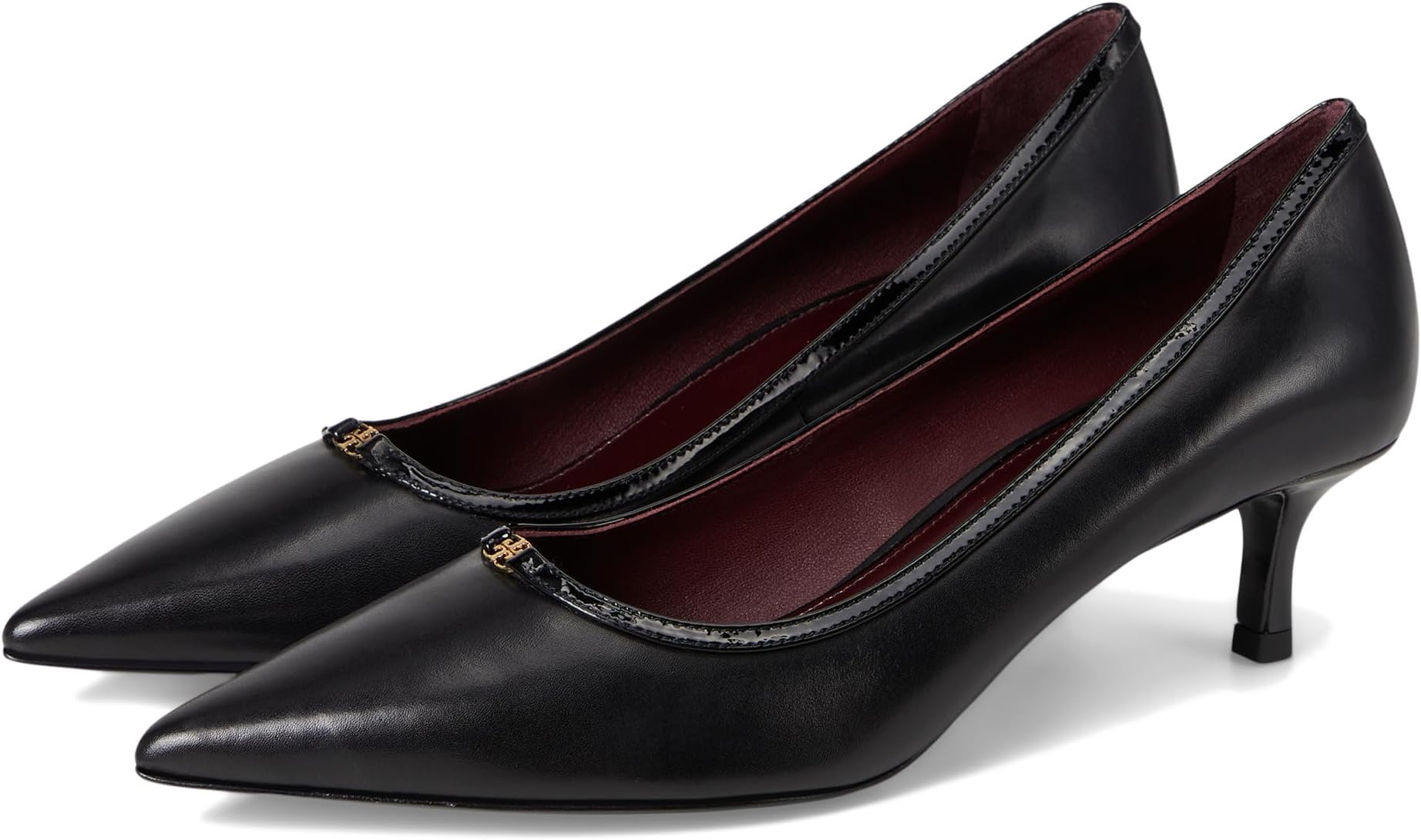Туфли Tory Burch Double T Buckle Kitten Heel Pumps 45mm, цвет Perfect Black/Perfect Black