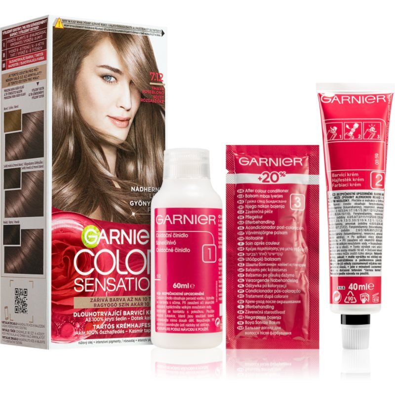 

Краска для волос Garnier Color Sensation оттенок 7.12 Tmavá Roseblond