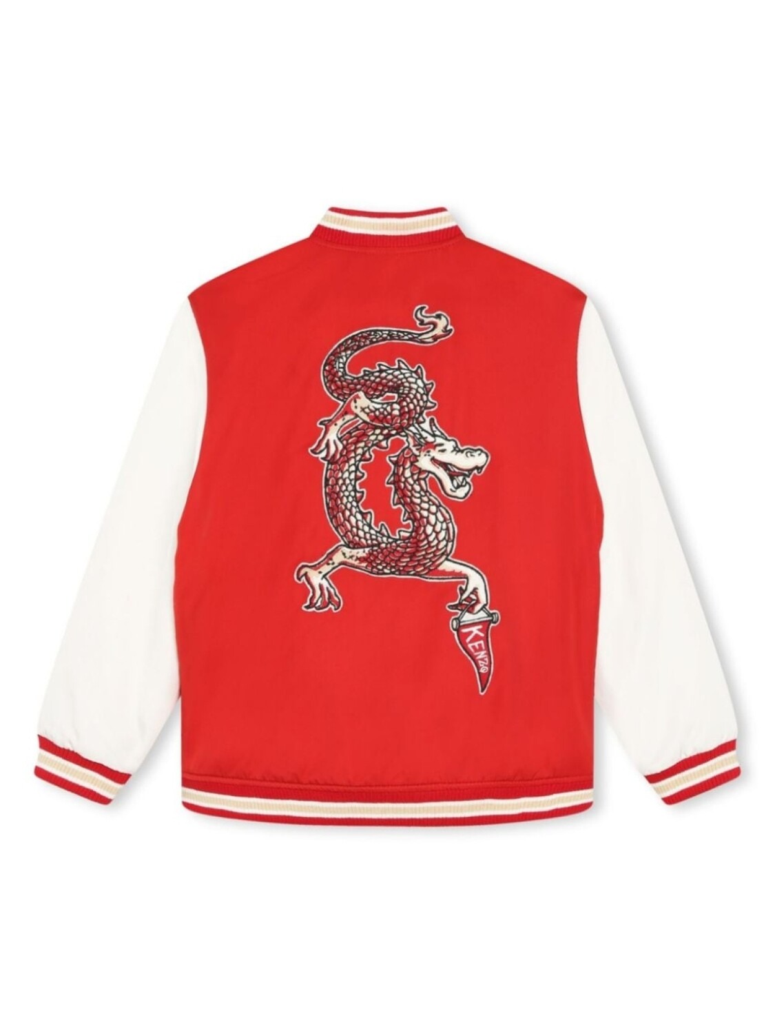 Kenzo Kids двусторонний бомбер с принтом, красный — фото 2