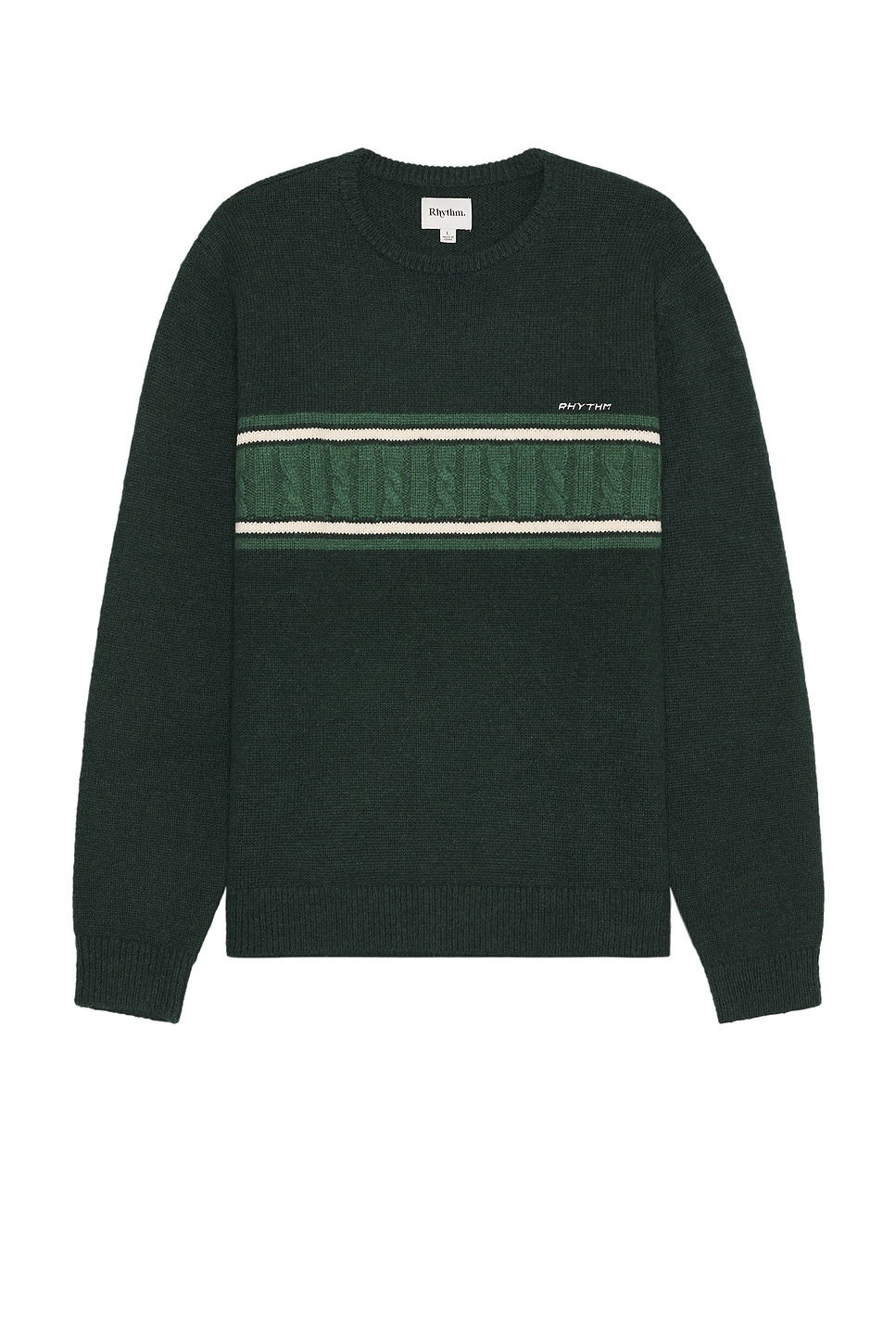 

Свитер из мохера в полоску Rhythm, dark green