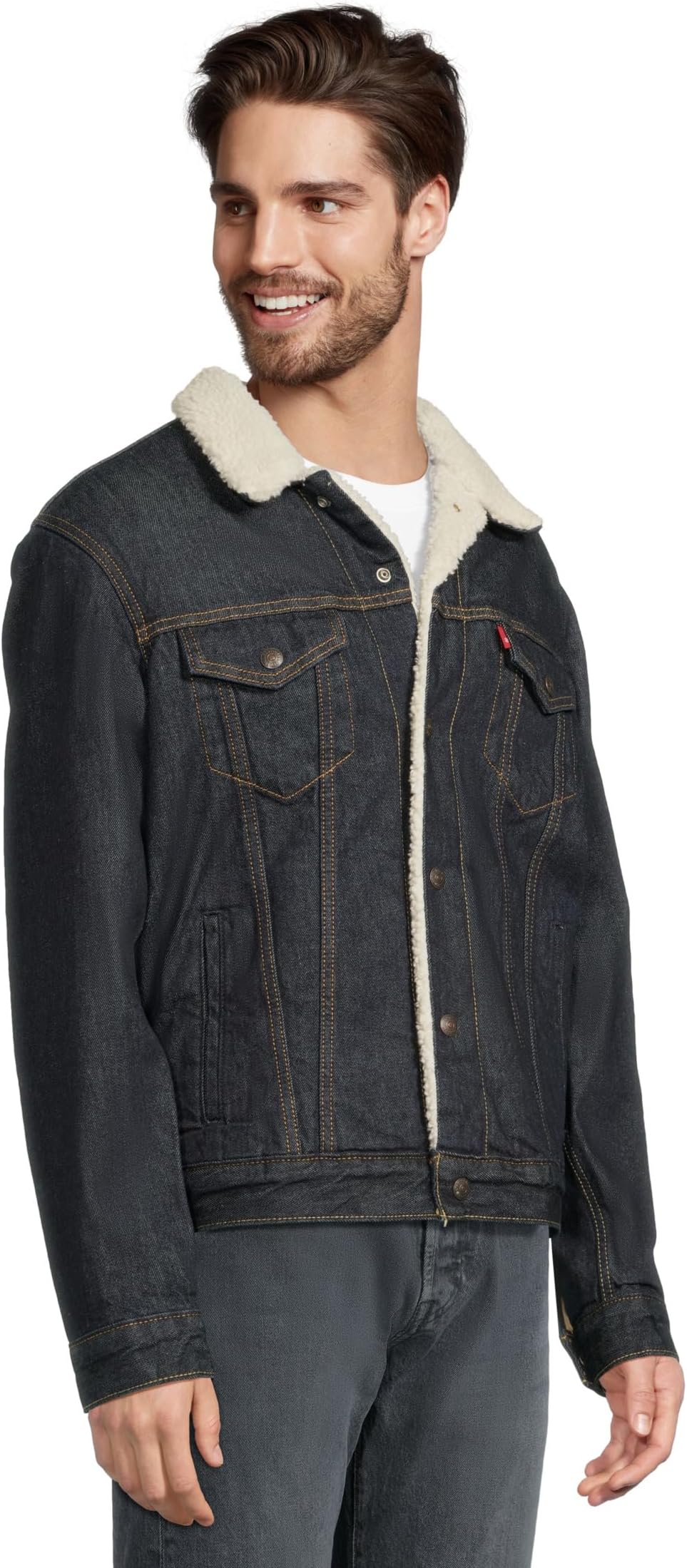 Мужская клетчатая куртка Trucker свободного кроя Levi's Mens, Laredo Plaid Decadent Chocolate — фото 2