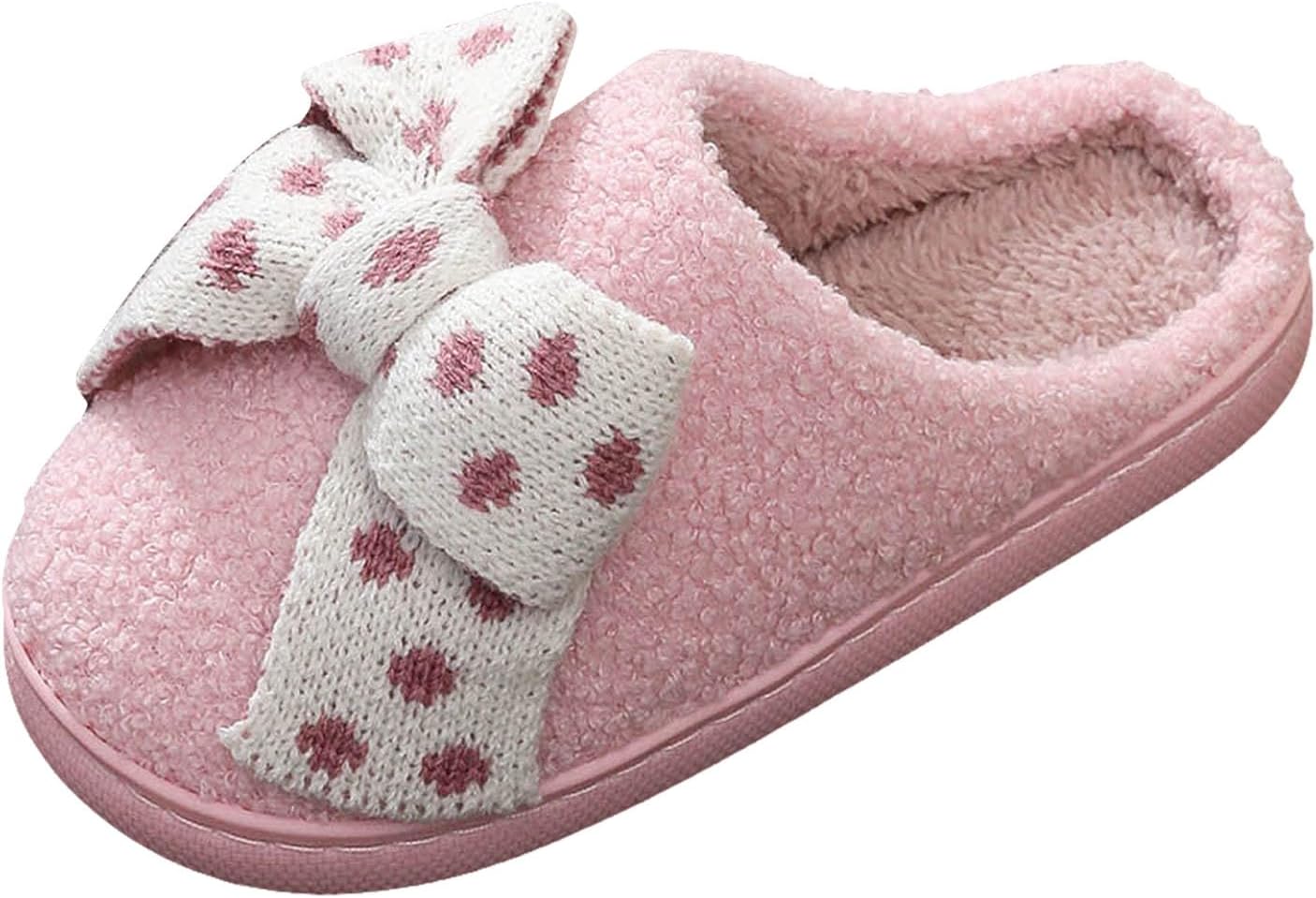 

Женские тапочки с эффектом памяти, комфортные, противоскользящие, пушистые, уютные, мягкие, с плюшевой подкладкой из флиса, с бантом, домашние тапочки для женщин и мужчин Generic, Slipper E