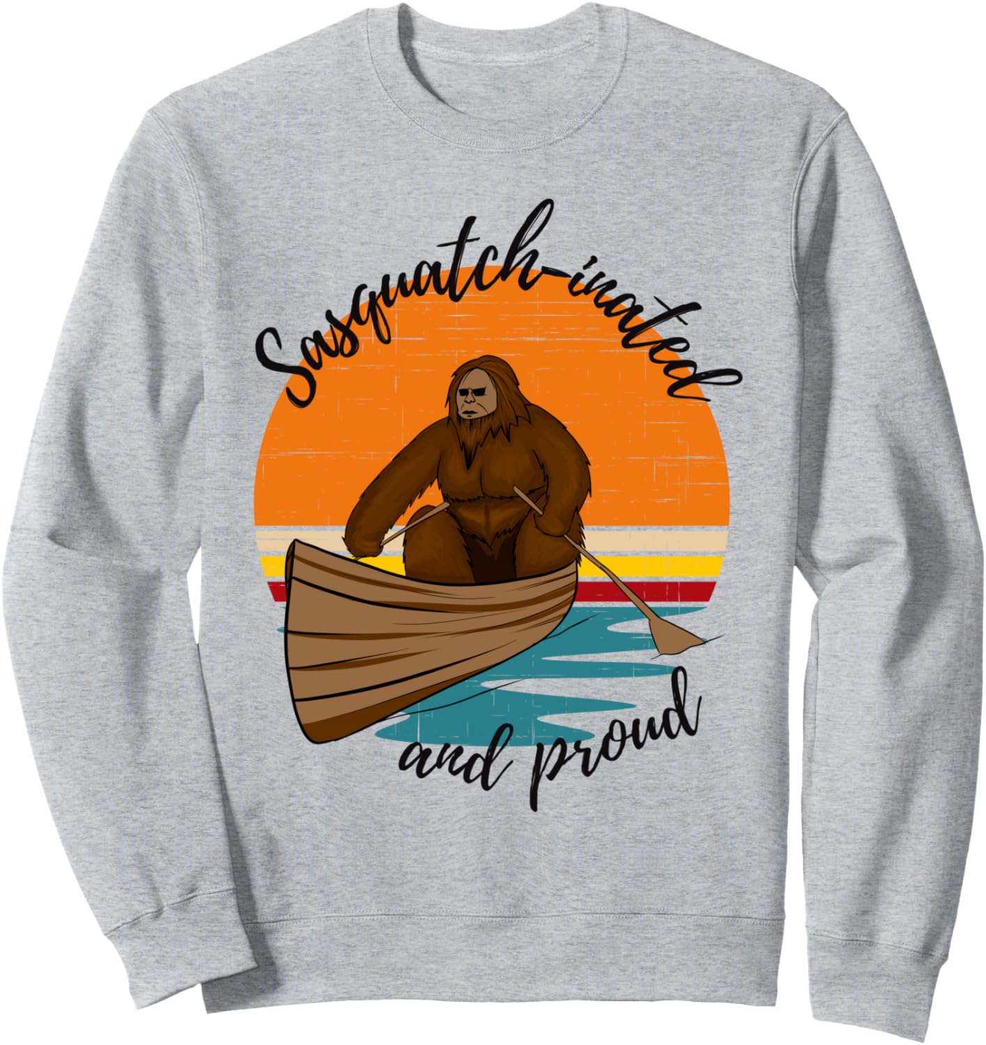 

Забавная толстовка с изображением каноэ, созданная по мотивам образа Бигфута (Сасквоча), серая (серый меланж), размер S Bigfoot Sasquatch Got His Shot