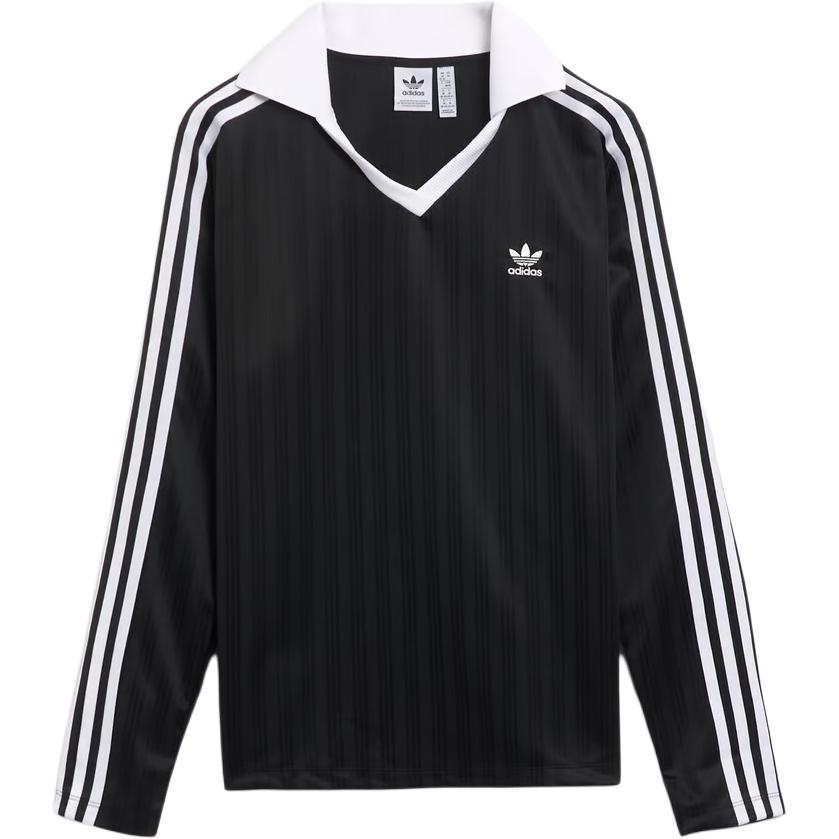 Adidas Three stripe V neck Polo Top Adidas Originals, черный — фото 3