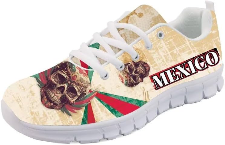 

Кроссовки Forchrinse Mexico Splash Ink унисекс, национальные прогулочные теннисные кроссовки для женщин и мужчин, легкие кроссовки для фестиваля, Retro Skull Mexico Flag