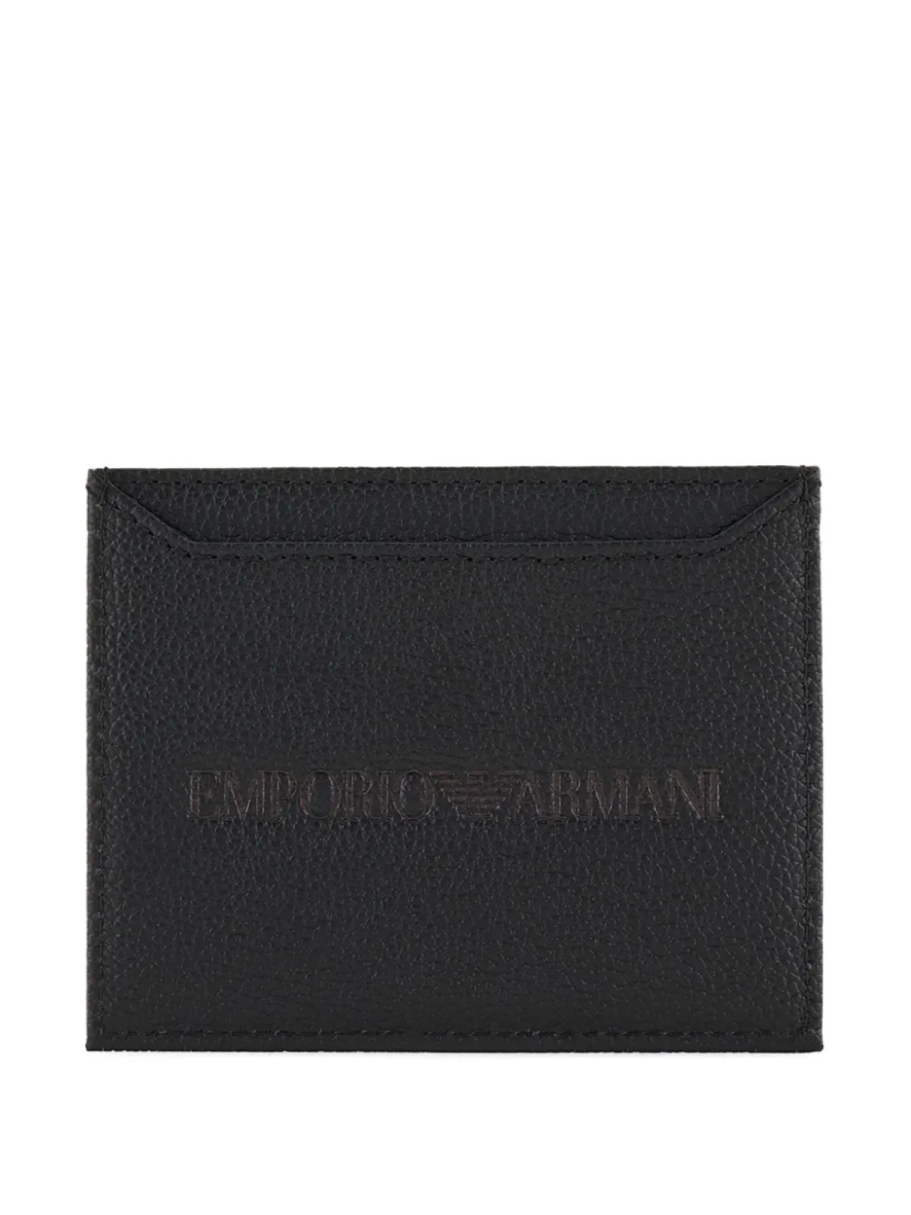

Визитница с тисненым логотипом Emporio Armani, черный