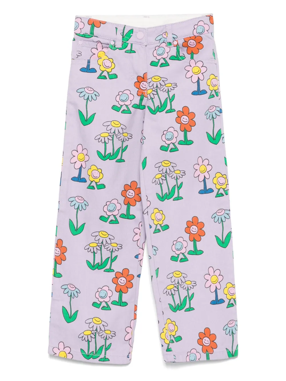 

Брюки с цветочным принтом Stella McCartney Kids, фиолетовый