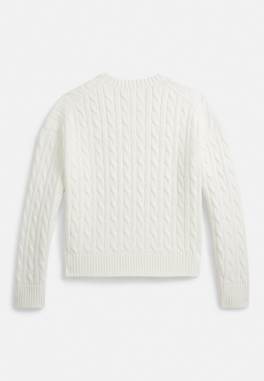 Джемпер Polo Ralph Lauren CABLE-KNIT COTTON V-NECK SWEATER 7-14Y, Deckwash White/White — фото 2