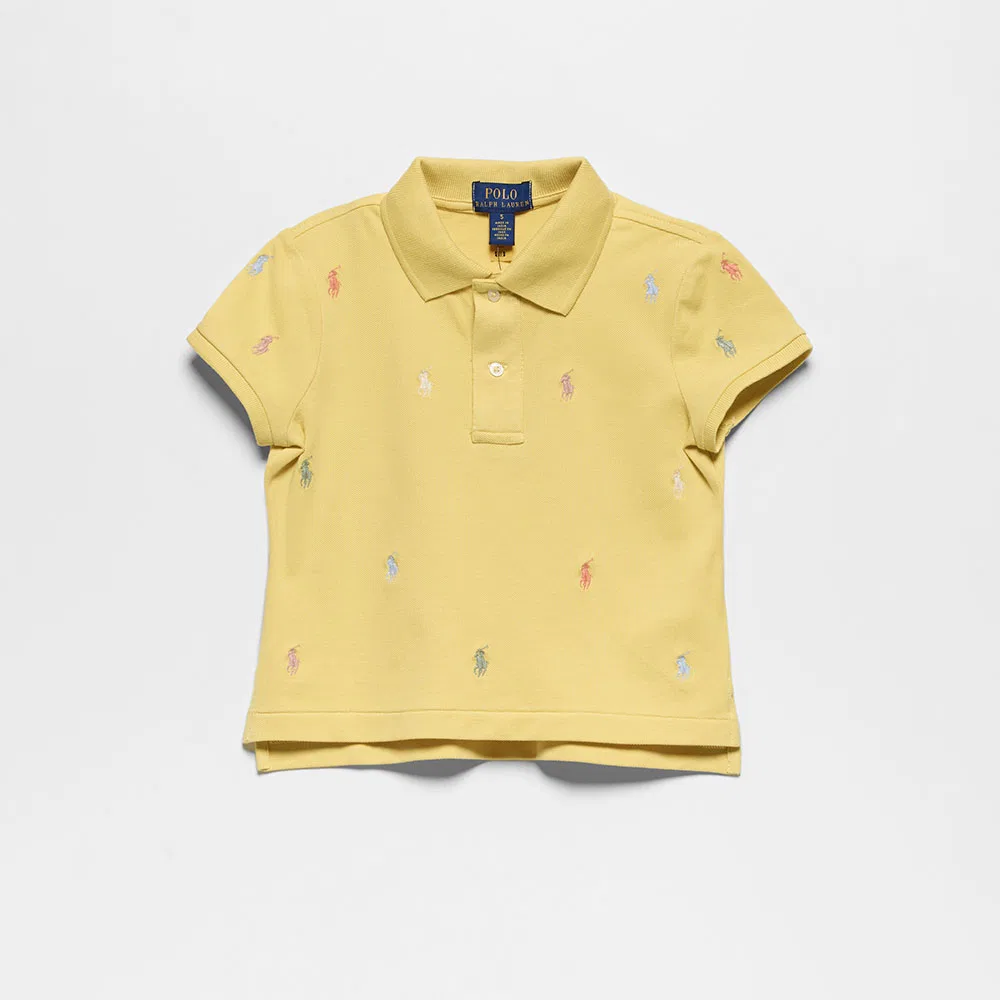 Детская футболка-поло "Пони Стретч Меш" жёлтая от Polo Ralph Lauren Children