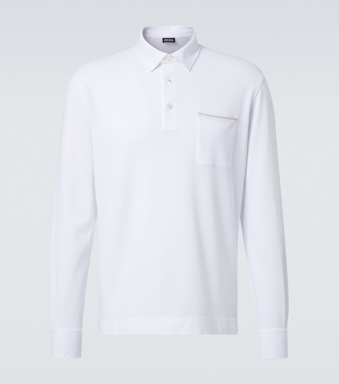

Хлопковая поло с логотипом Zegna, Optical White
