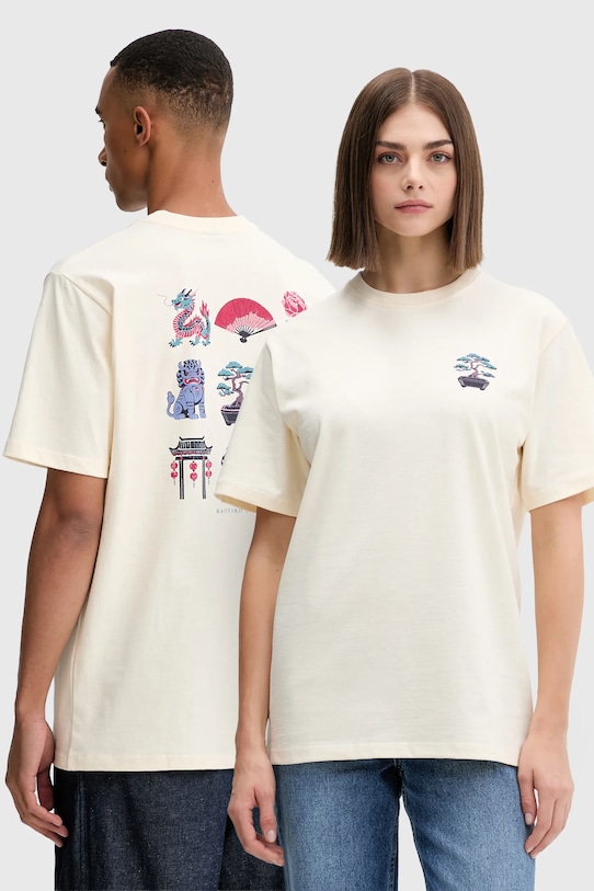 

Хлопковая футболка Kaotiko, бежевый