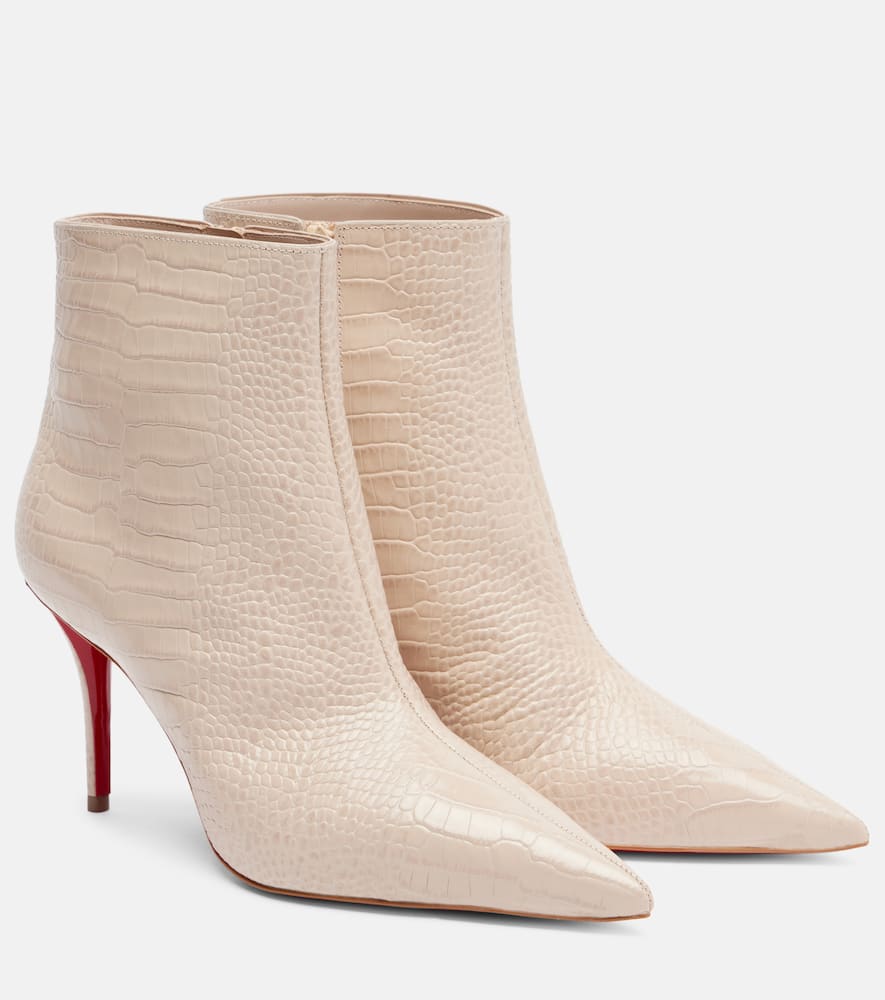Кожаные ботинки с эффектом змеиной кожи Christian Louboutin, Pearl